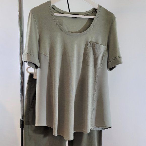 Theory Mixed Media Silk & Cotton swing t-shirt - Picture 8 of 9